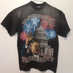 Barack Obama Presidential Inauguration T-Shirt Black L Large 44TH PRESIDENT 2009